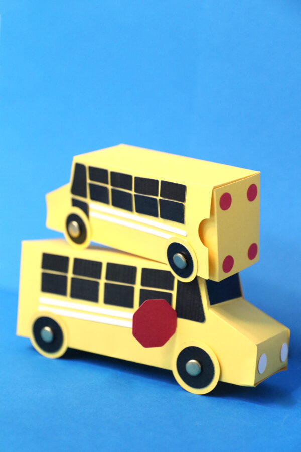 School Bus Template - Paper Toy or Gift Box! * Moms and Crafters