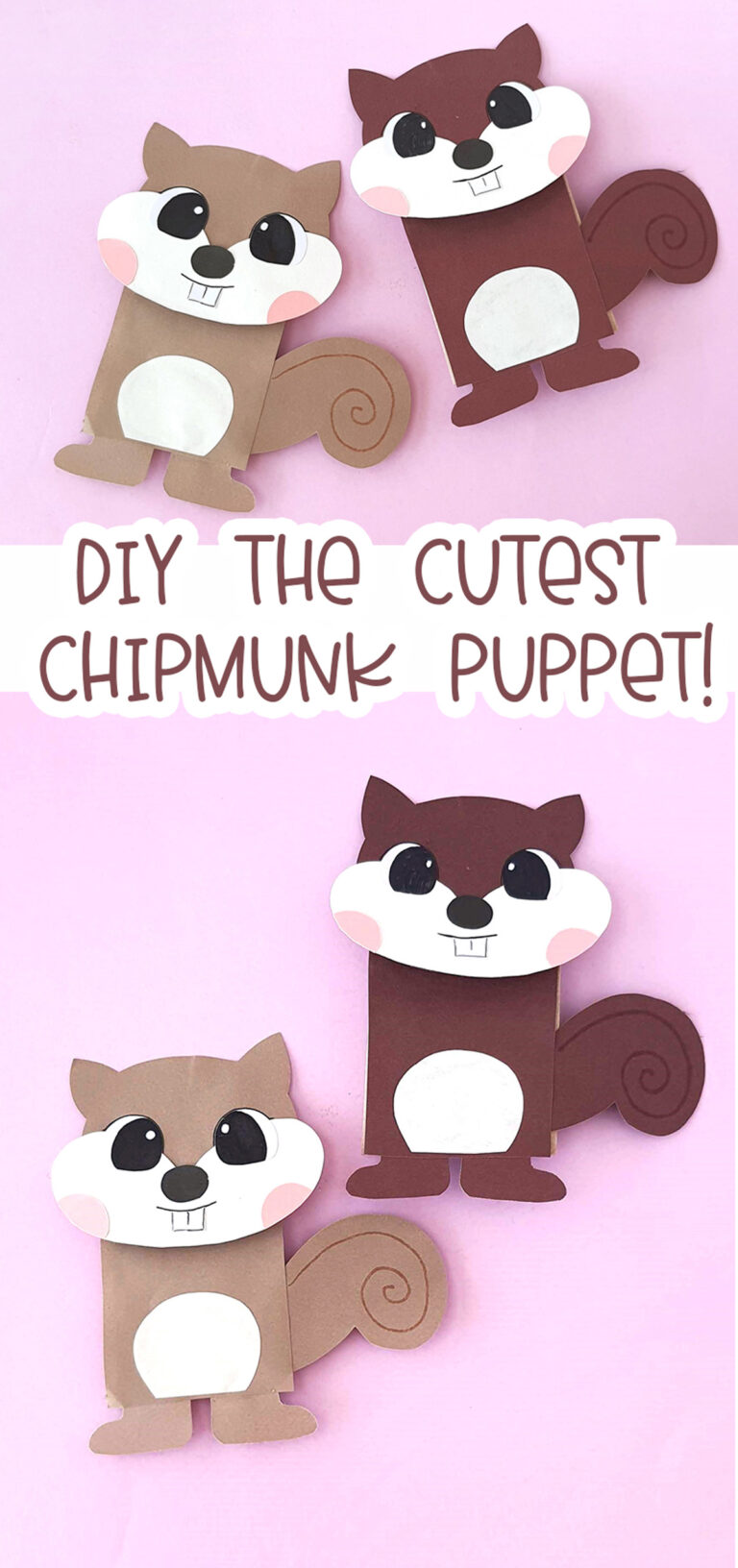 Chipmunk Puppet to Craft & Play! * Moms and Crafters