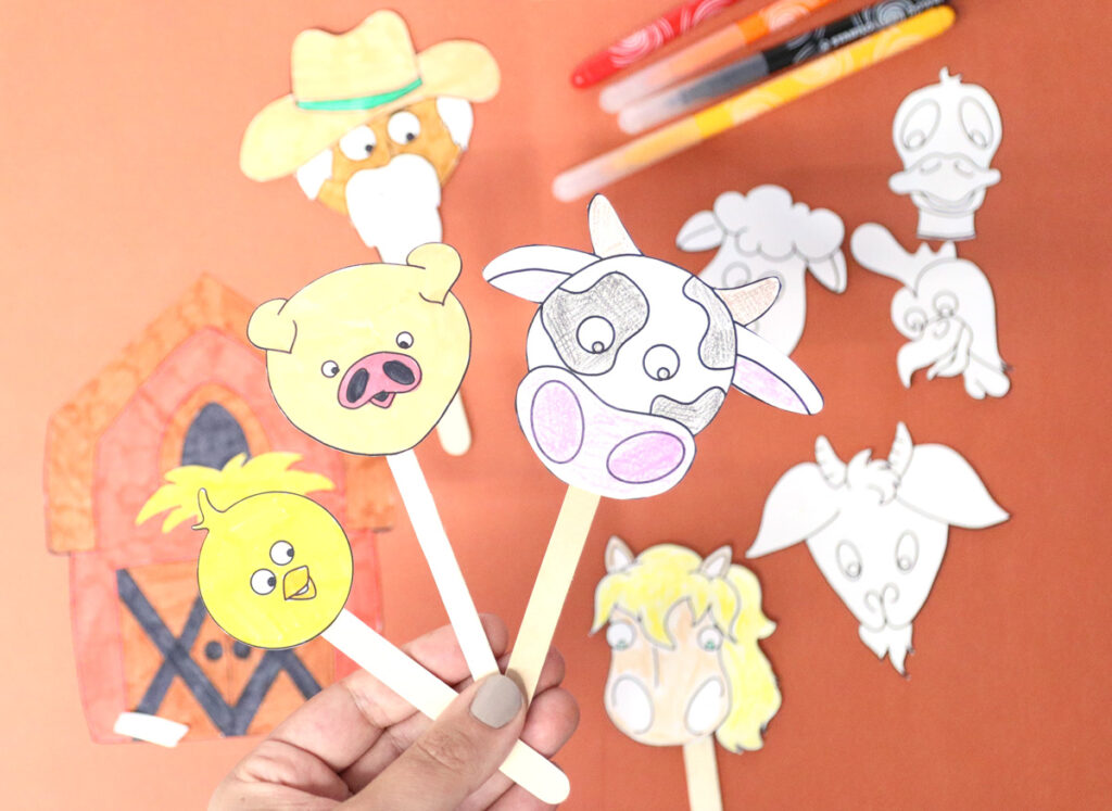 Farm Animal Stick Puppets * Moms and Crafters