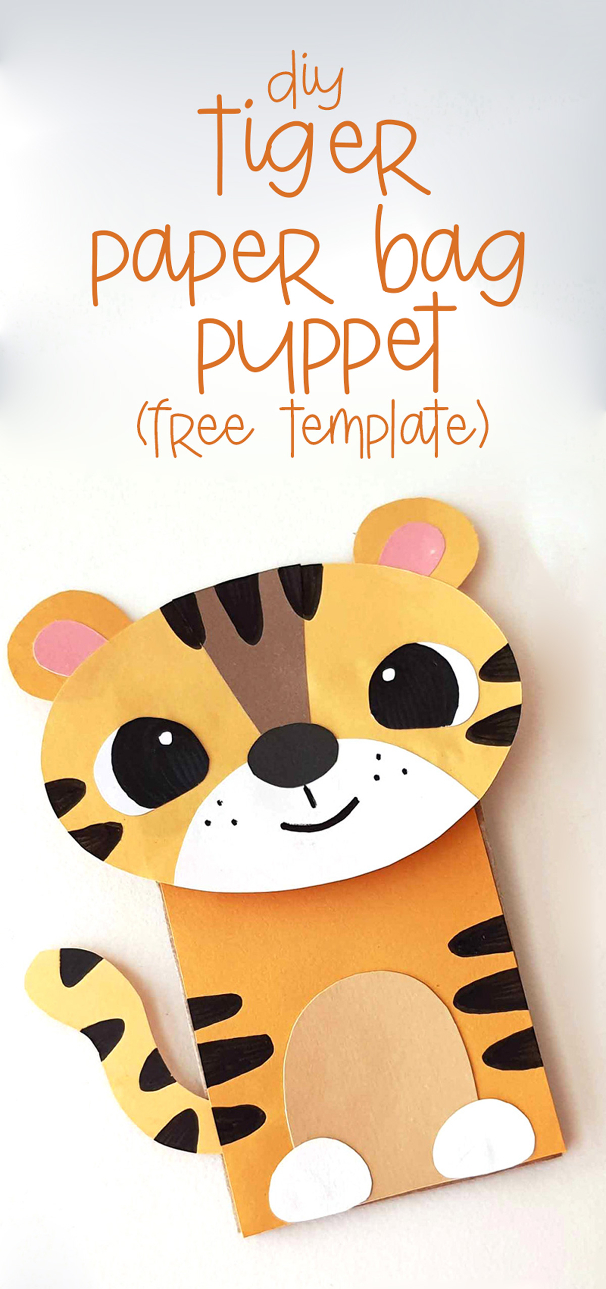 Paper Bag Tiger Puppet * Moms and Crafters