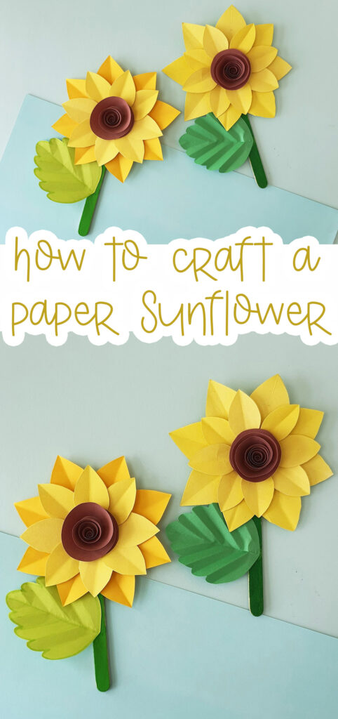 Paper Sunflower Craft for Kids (Free Template) * Moms and Crafters