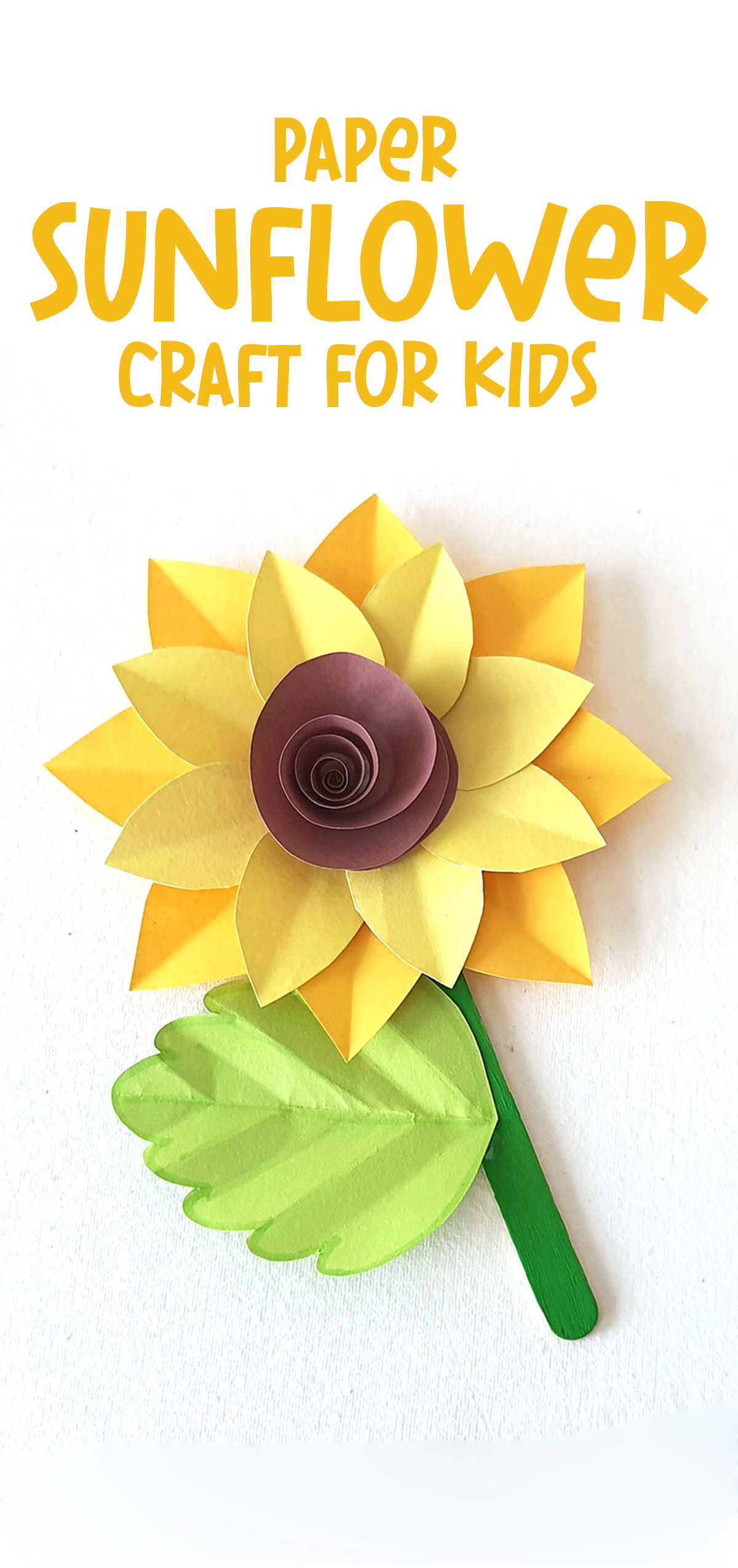 Paper Sunflower Craft for Kids (Free Template) * Moms and Crafters