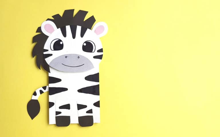 Zebra Paper Bag Puppet