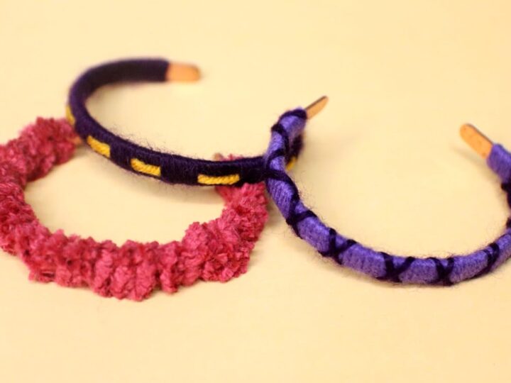 DIY Yarn Wrapped Bracelets from Scraps